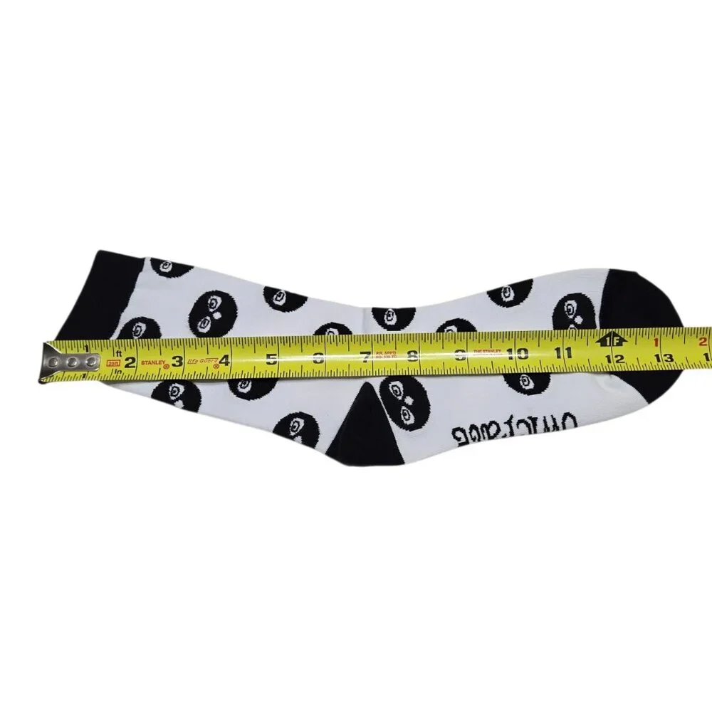 Owlcrate Owl Print Crew Socks Womens White Black Whimsical Dark Academia